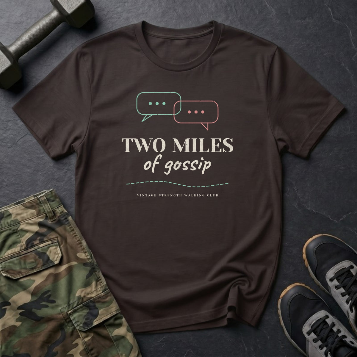 Two Miles of Gossip T-Shirt in Dark Chocolate