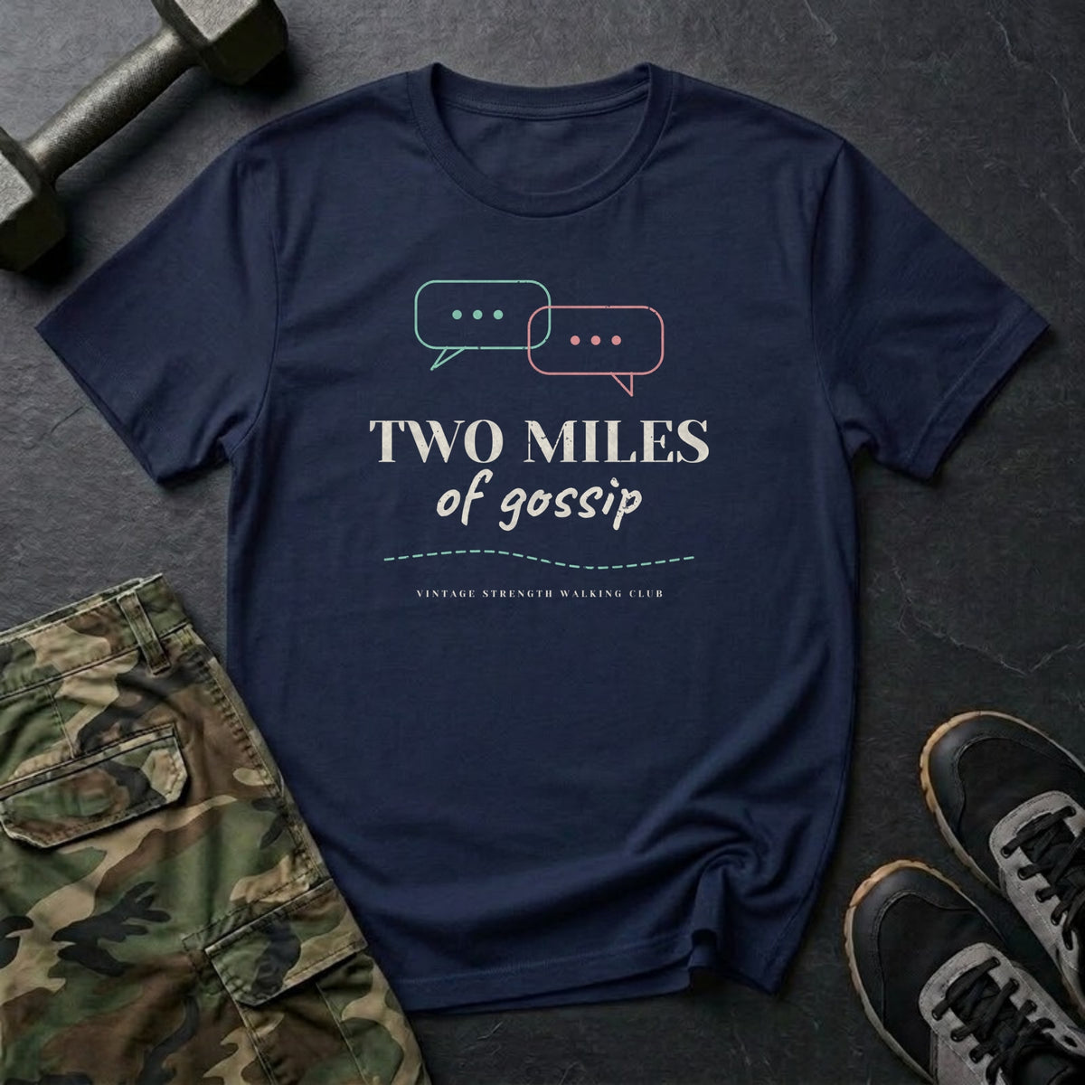 Two Miles of Gossip T-Shirt in Navy