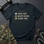 Coffee, Weights, Talking T-Shirt