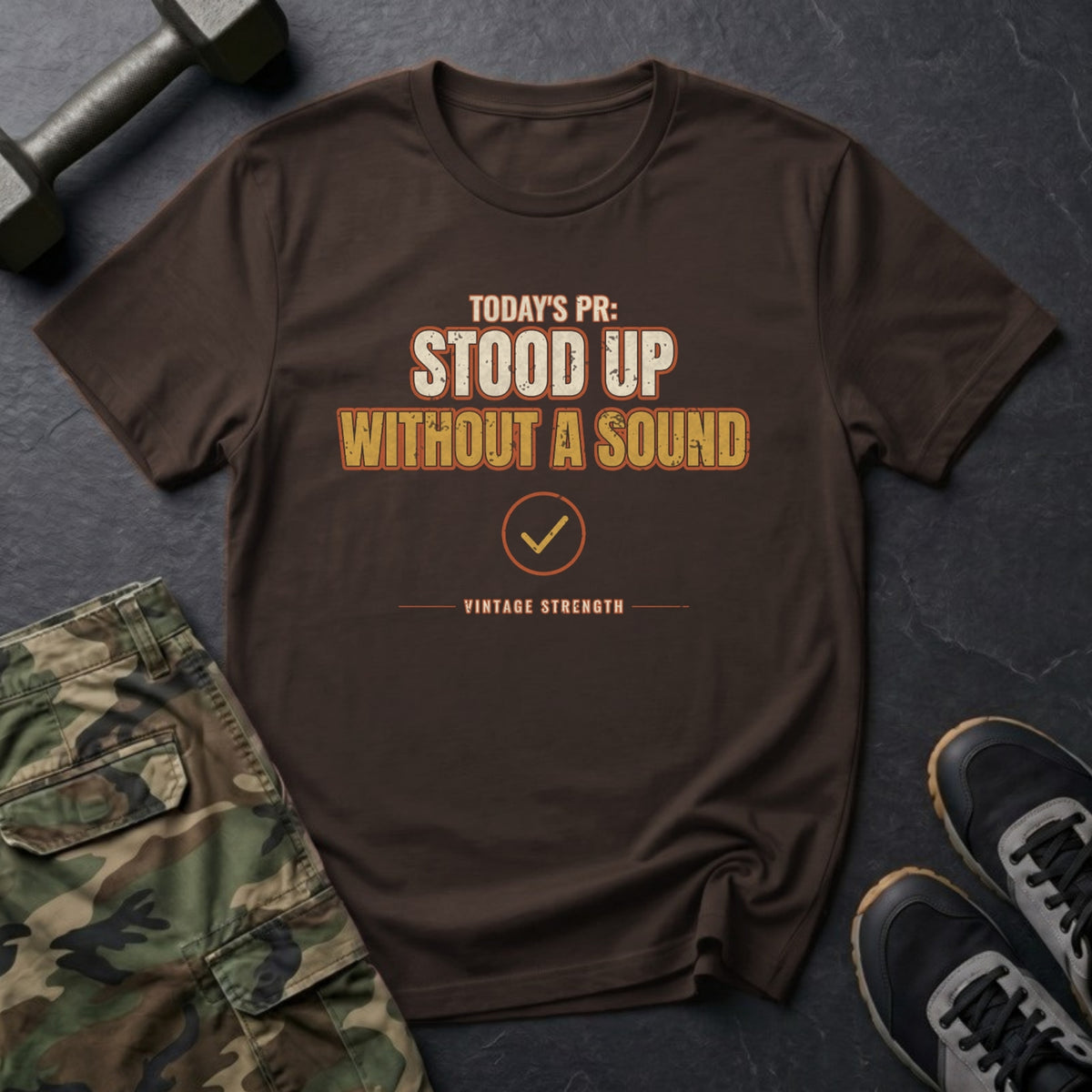 Today's PR: Stood Up Without a Sound T-Shirt in Dark Chocolate