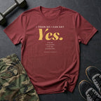 I Train So I Can Say Yes T-Shirt in Heather Cardinal