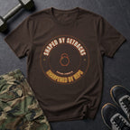 Shaped by Setbacks, Sharpened by Reps T-Shirt in Dark Chocolate