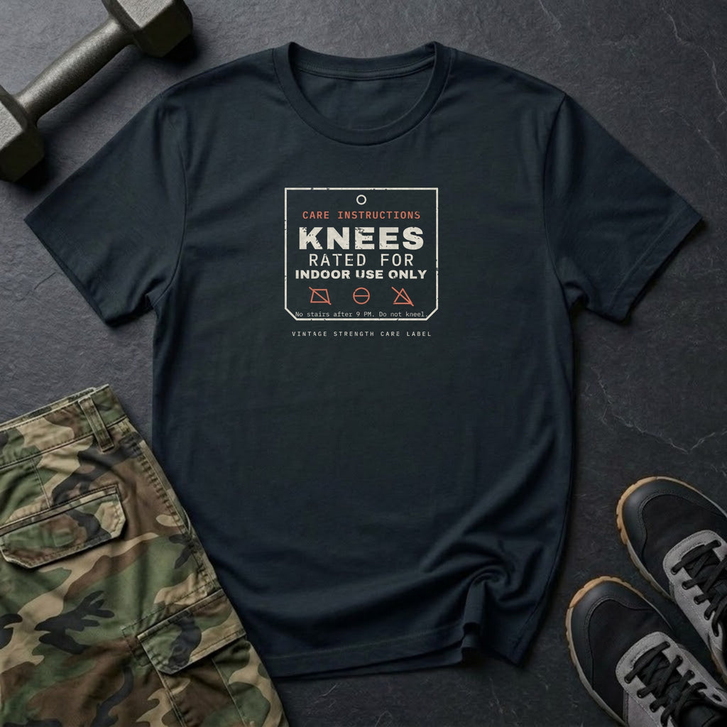 Knees Rated for Indoor Use Only T-Shirt in Black