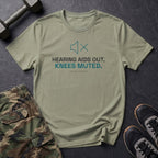 Hearing Aids Out. Knees Muted. T-Shirt in Pistachio