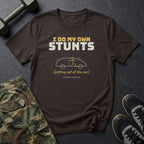 I Do My Own Stunts (Getting Out of the Car) T-Shirt in Dark Chocolate