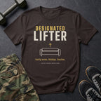 Designated Lifter: Family Moves. Holidays. Couches. T-Shirt in Dark Chocolate