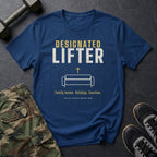 Designated Lifter: Family Moves. Holidays. Couches. T-Shirt in Heather Navy