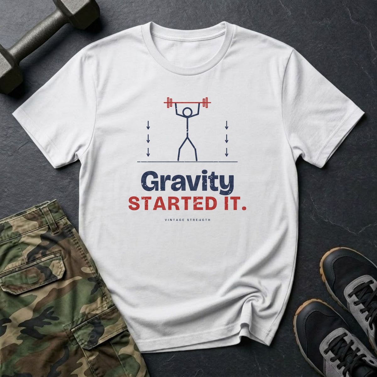 Gravity Started It. T-Shirt in White