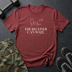 The Recliner Can Wait T-Shirt in Heather Cardinal