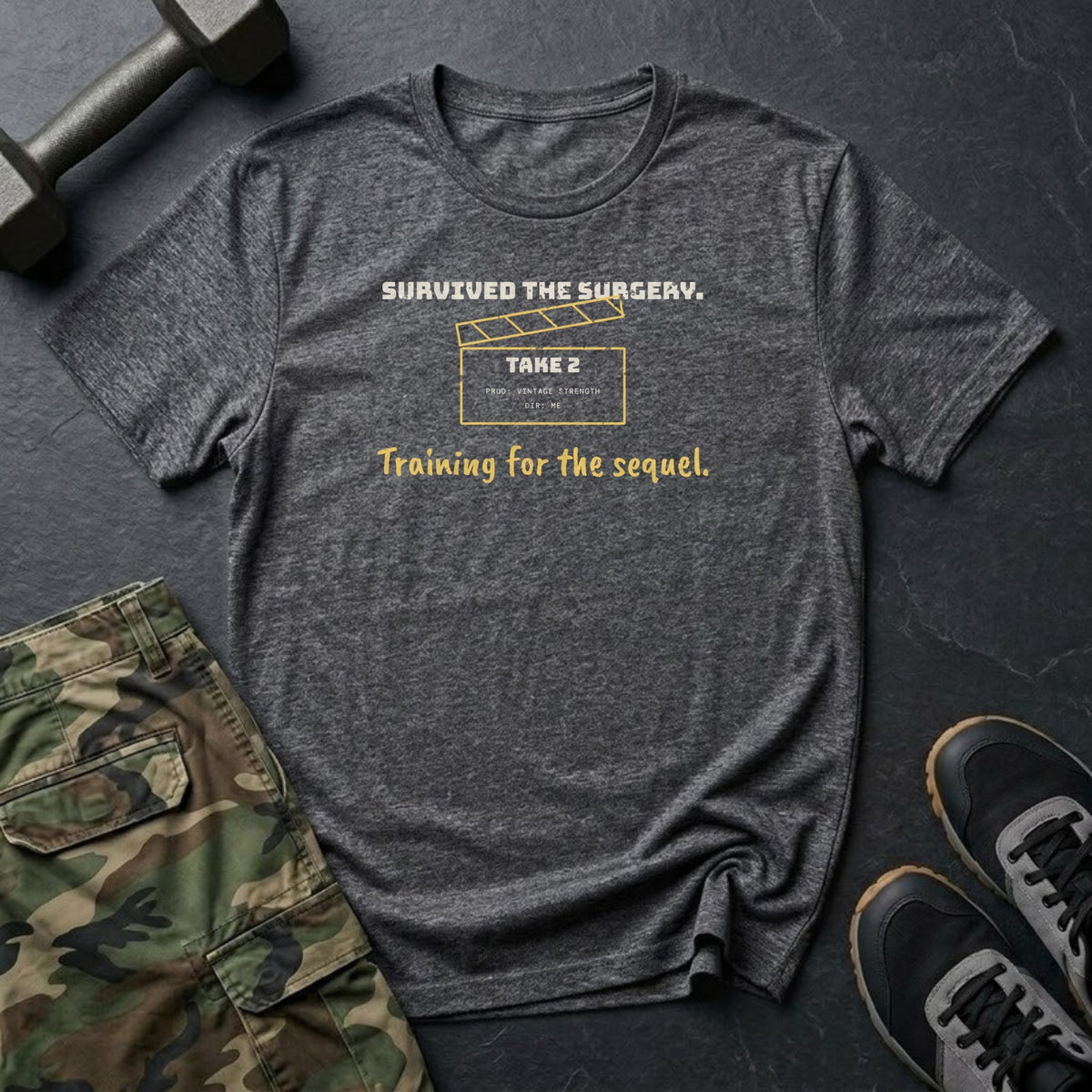 Survived the Surgery. Training for the Sequel. T-Shirt in Dark Heather