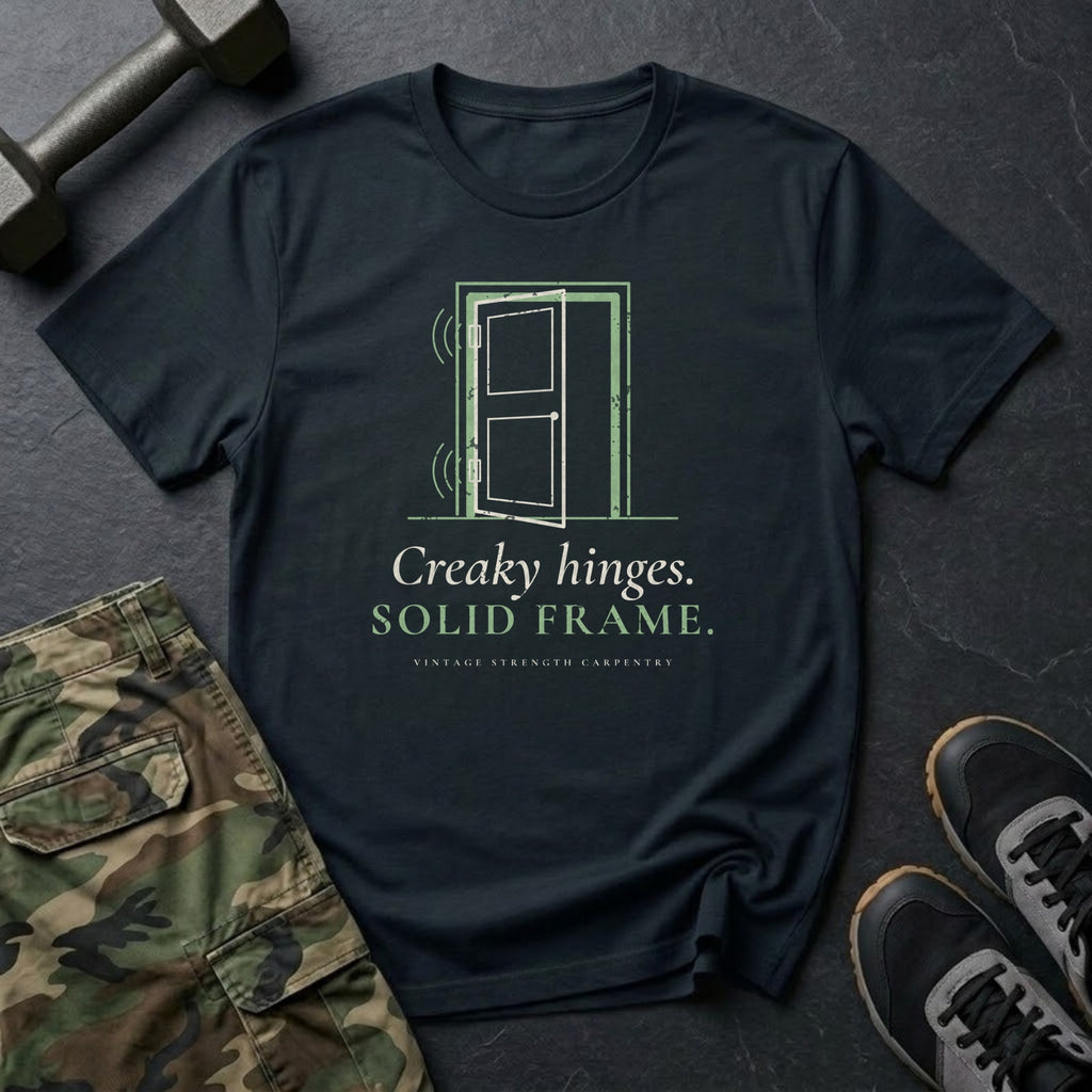 Creaky Hinges. Solid Frame. T-Shirt in Black