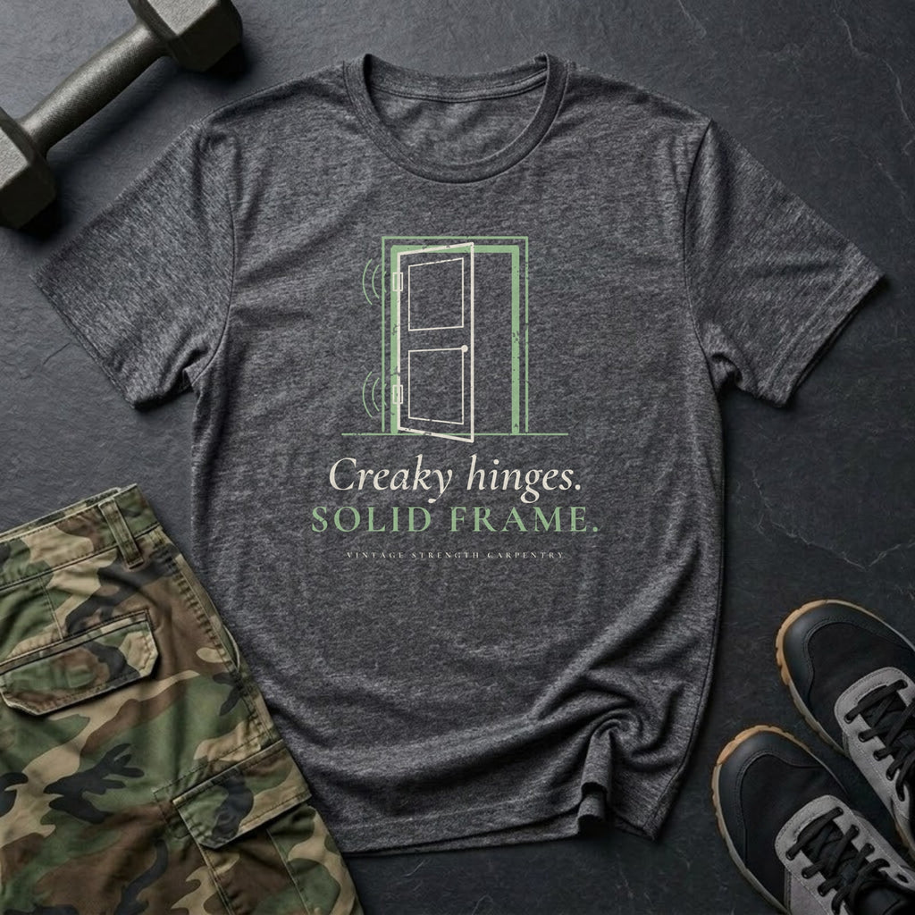 Creaky Hinges. Solid Frame. T-Shirt in Dark Heather