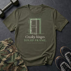 Creaky Hinges. Solid Frame. T-Shirt in Military Green
