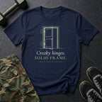 Creaky Hinges. Solid Frame. T-Shirt in Navy