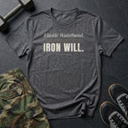 Elastic Waistband. Iron Will. T-Shirt in Dark Heather