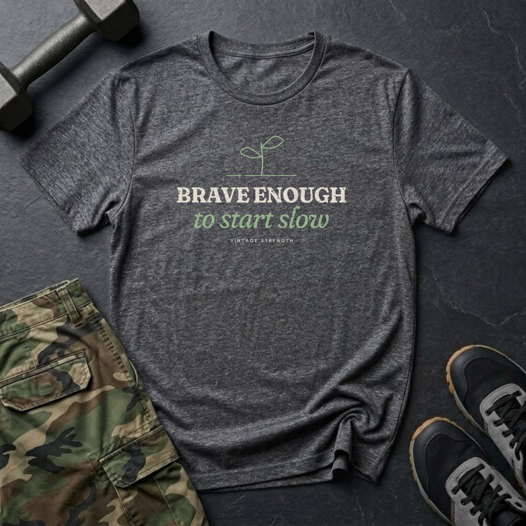 Brave Enough to Start Slow T-Shirt in Charcoal