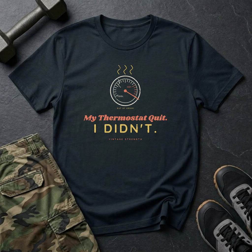 My Thermostat Quit. I Didn't. T-Shirt in Black