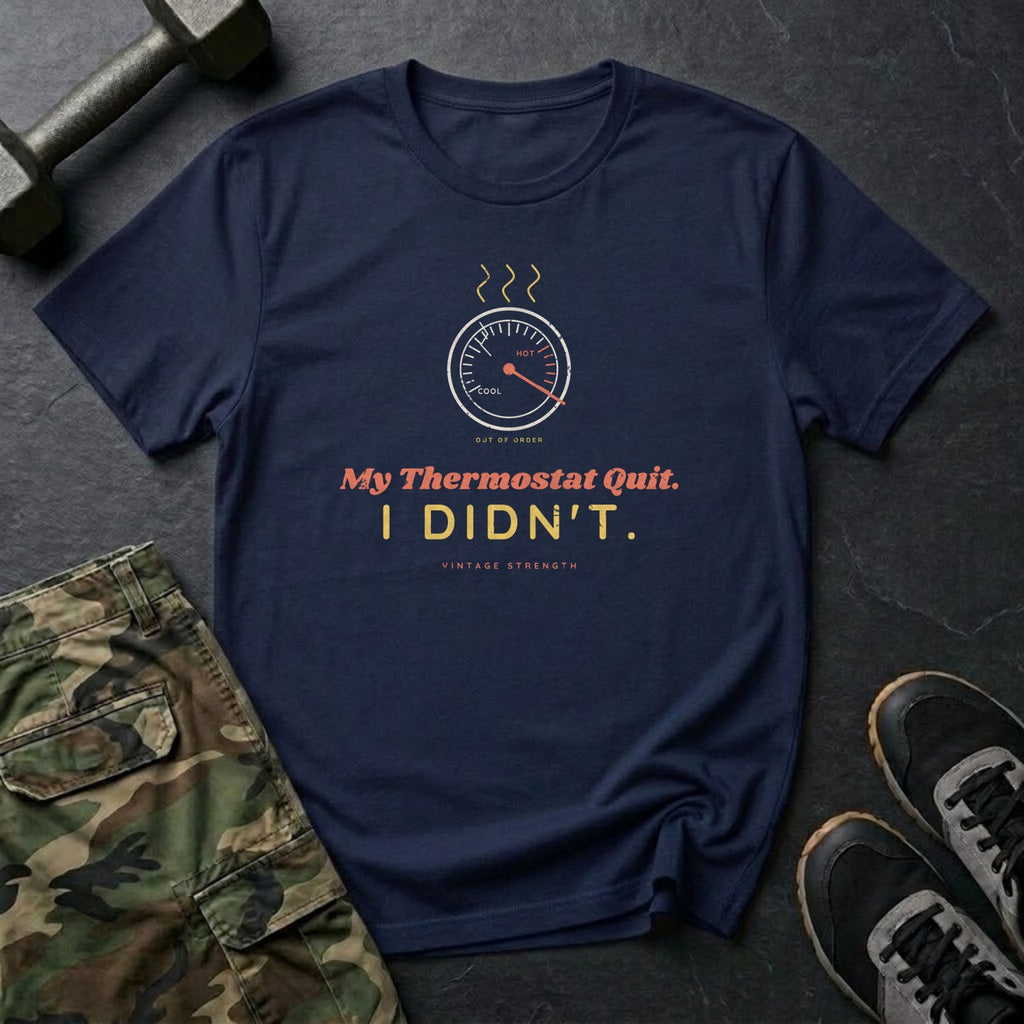 My Thermostat Quit. I Didn't. T-Shirt in Navy