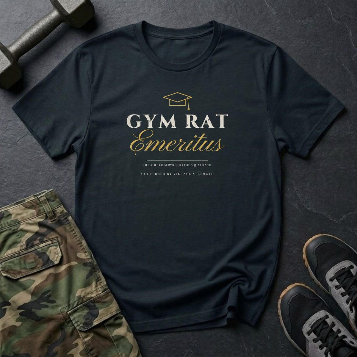 Gym Rat Emeritus T-Shirt in Black