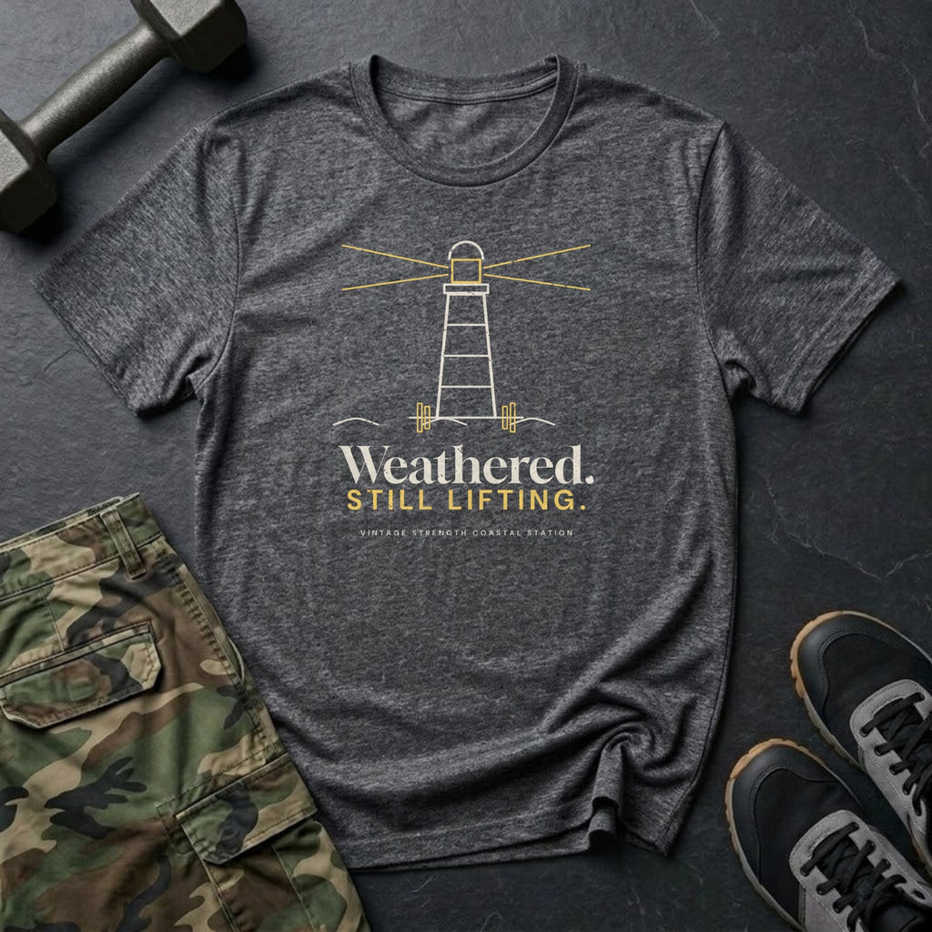 Weathered. Still Lifting. T-Shirt in Dark Heather