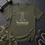 Weathered. Still Lifting. T-Shirt in Military Green