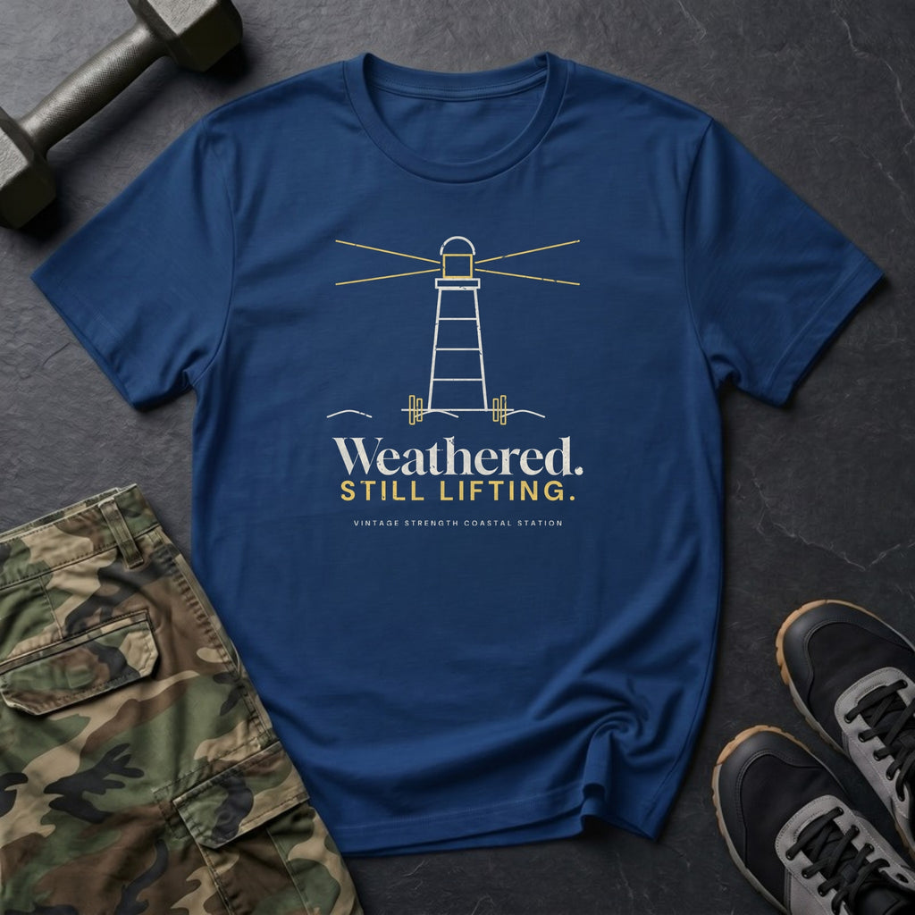 Weathered. Still Lifting. T-Shirt in Heather Navy