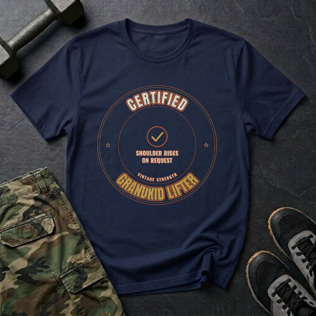 Certified Grandkid Lifter T-Shirt in Navy