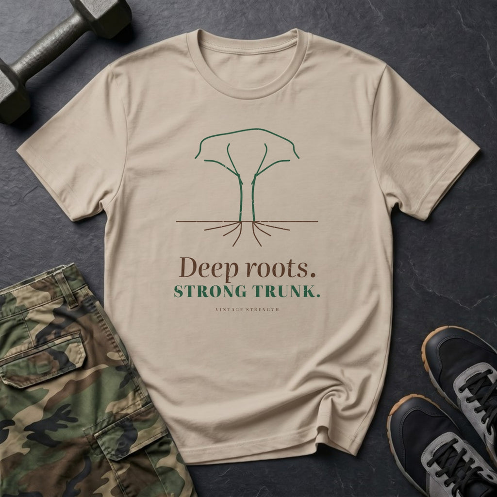 Deep Roots. Strong Trunk. T-Shirt in Sand