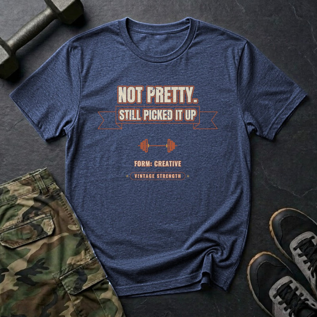 Not Pretty. Still Picked It Up. T-Shirt in Heather Navy