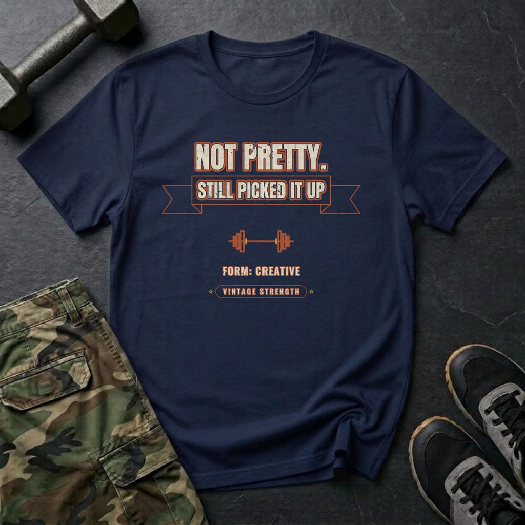 Not Pretty. Still Picked It Up. T-Shirt in Navy