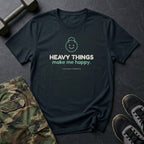 Heavy Things Make Me Happy T-Shirt in Black