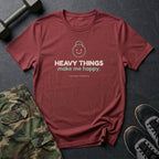 Heavy Things Make Me Happy T-Shirt in Heather Cardinal