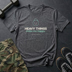 Heavy Things Make Me Happy T-Shirt in Dark Heather