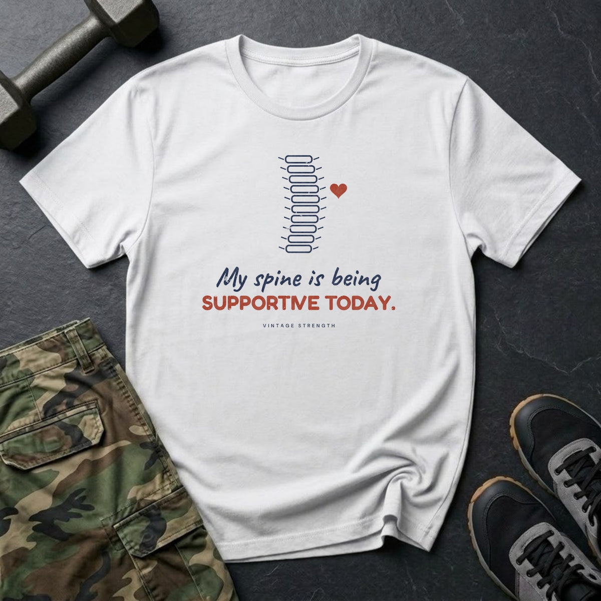 My Spine Is Being Supportive Today T-Shirt in White