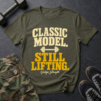Classic Model, Still Lifting - Gym T-Shirt in Military Green