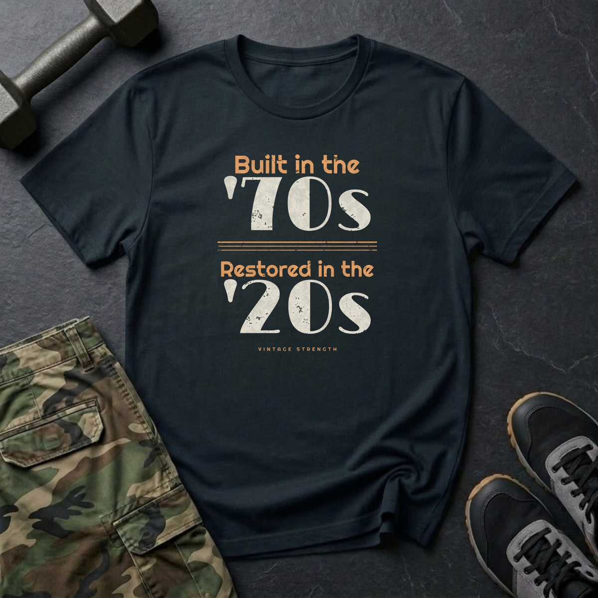 Built in the '70s. Restored in the '20s. T-Shirt in Black