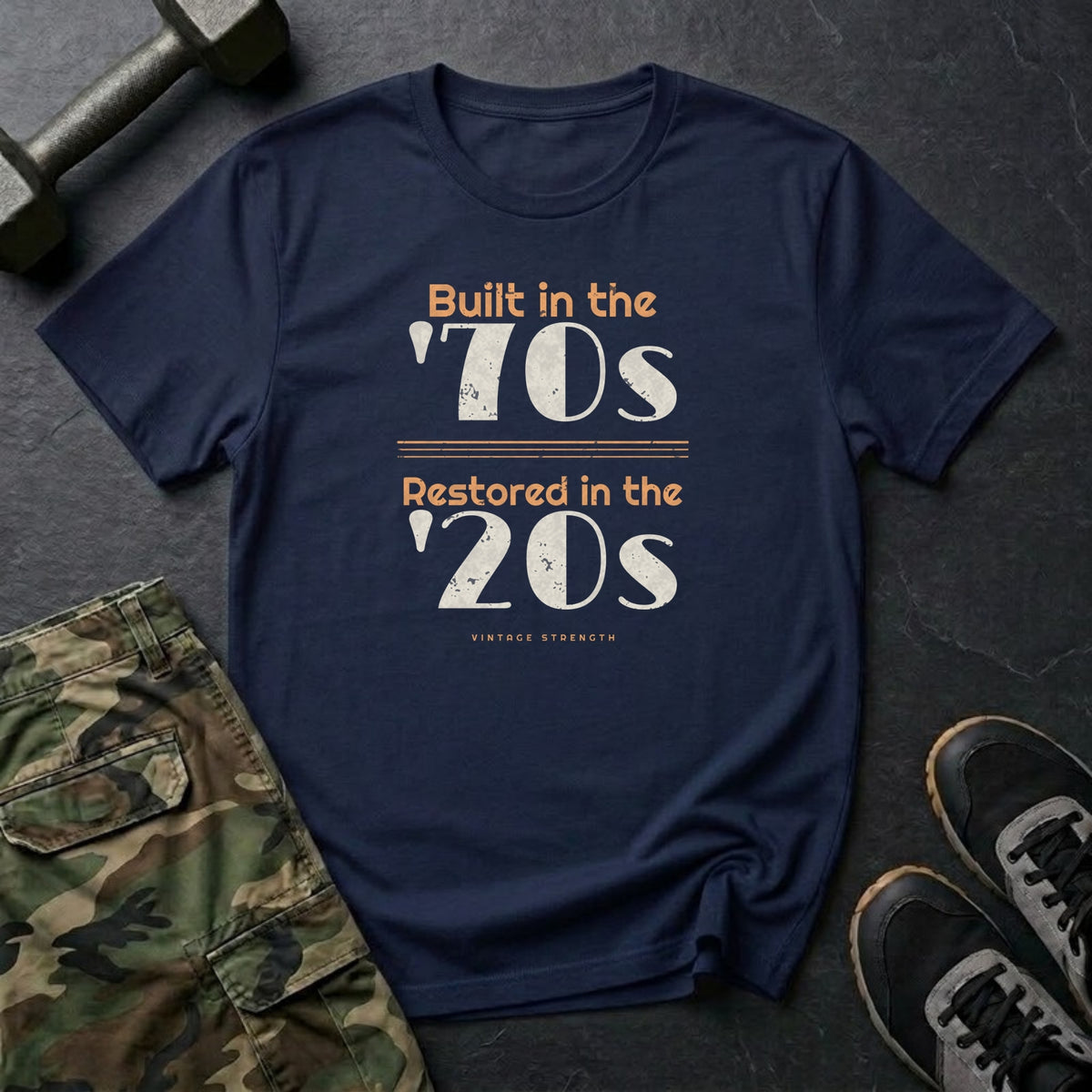 Built in the '70s. Restored in the '20s. T-Shirt in Navy
