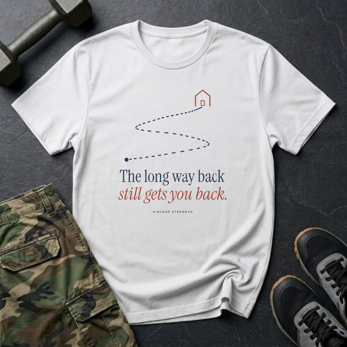 The Long Way Back Still Gets You Back T-Shirt in White