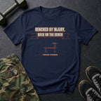 Benched by Injury, Back on the Bench T-Shirt in Navy