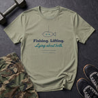 Fishing. Lifting. Lying About Both. T-Shirt in Pistachio