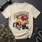 Consistency Builds a Stronger Me - Gym T-Shirt in Sand