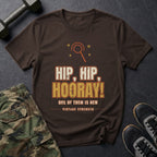 Hip, Hip, Hooray (One of Them Is New) T-Shirt in Dark Chocolate