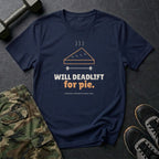 Will Deadlift for Pie T-Shirt in Navy
