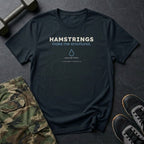 Hamstrings Make Me Emotional T-Shirt in Black