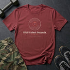 I Still Collect Records T-Shirt in Heather Cardinal