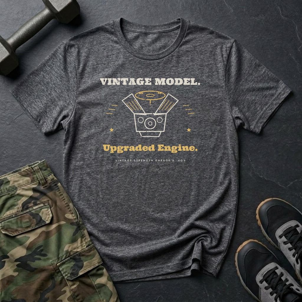 Vintage Model. Upgraded Engine. T-Shirt in Dark Heather