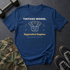Vintage Model. Upgraded Engine. T-Shirt in Heather Navy
