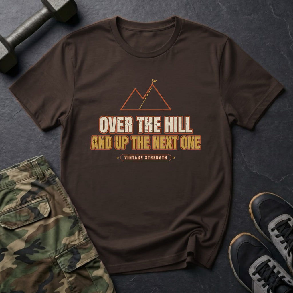 Over the Hill and Up the Next One T-Shirt in Dark Chocolate
