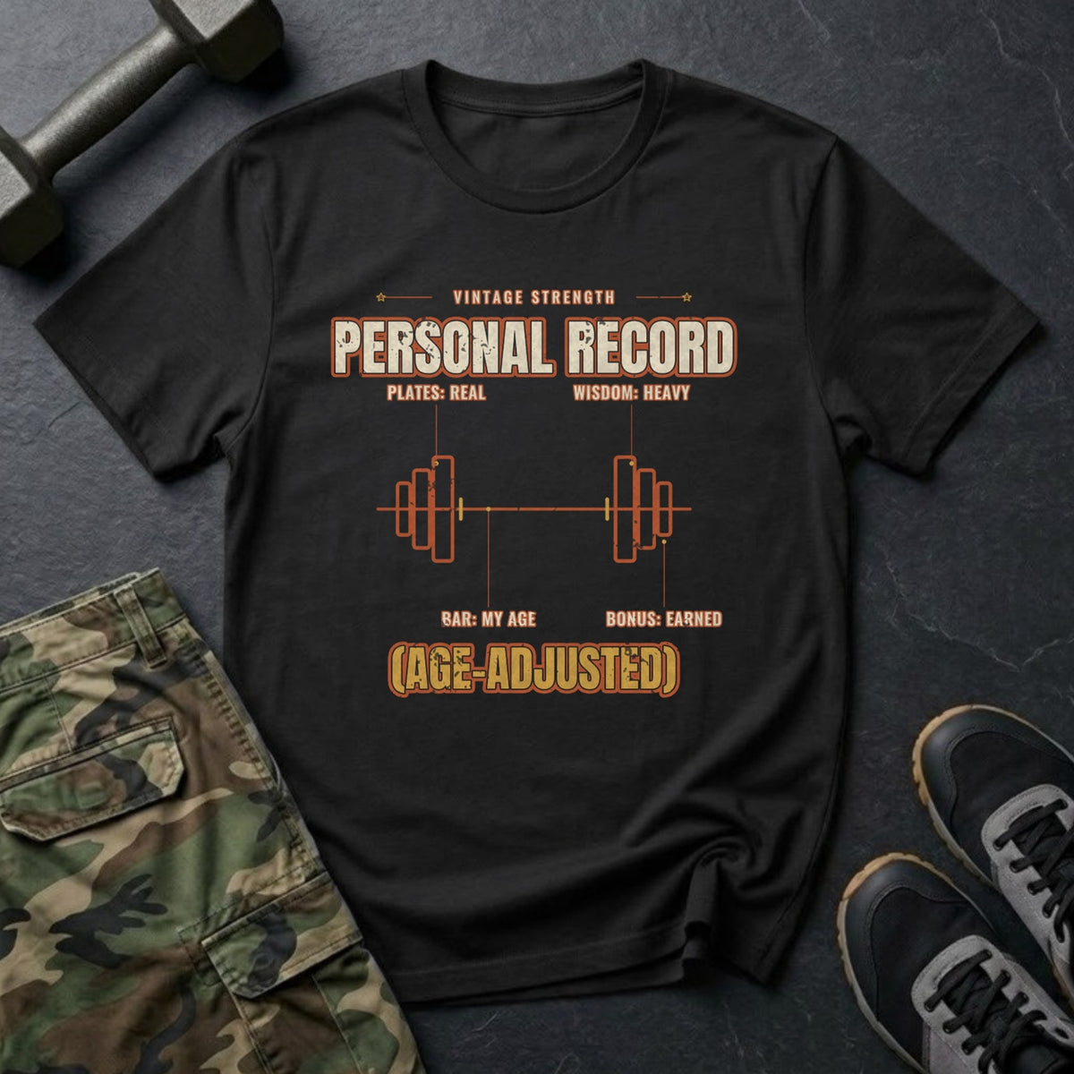 Personal Record (Age-Adjusted) T-Shirt in Black