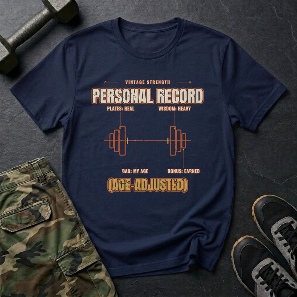 Personal Record (Age-Adjusted) T-Shirt in Navy